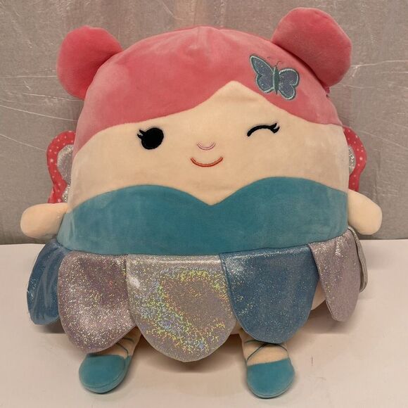 Squishmallows Other - Squishmallows‎ Wendy the Frog Fairy Plush Toy 14 Inch Pink Blue Glitter